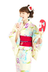 Beautiful kimono woman