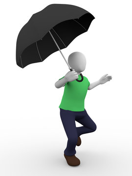 Umbrella man walking