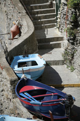 Fototapeta na wymiar Łodzie rybackie w Cinque Terre we Włoszech