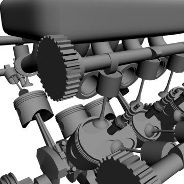 3D Illustration von einem Motor