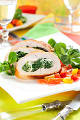 Turkey stuffed with spinach