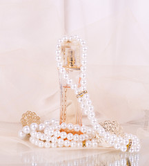 The beautiful perfume bottles with beads