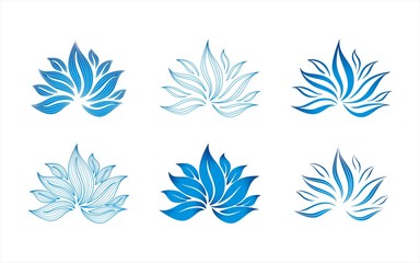 Fototapeta na wymiar blue water lily, Budda, Eco friendly projektowanie logo firmy
