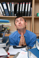 Prayer is an office worker