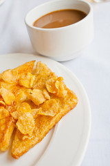 Coffee and bread breakfast