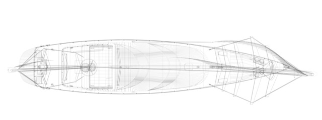 3D Illustration Zeichnung von einem Segelboot