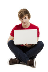 Fototapeta premium Man working with a laptop