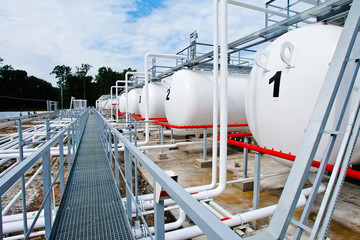 tanks and pipes with gas
