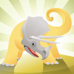 Angry triceratops ready to defend or fight © Jaros