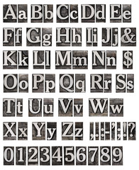 alphabet from old metal letters