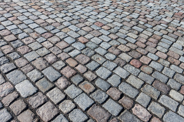 Vintage stone paved avenue road