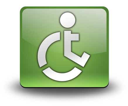 Green 3D Effect Icon "Wheelchair Accessible"