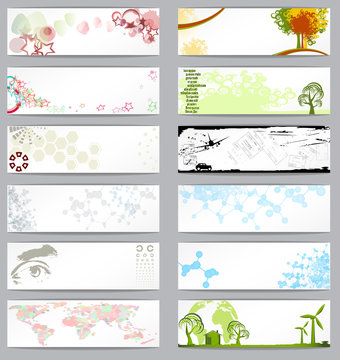 Set of twelve different business cards