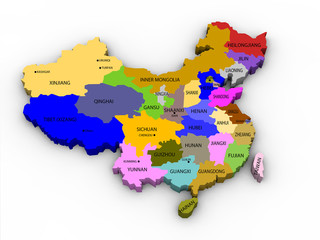 illustration of the provinces of china