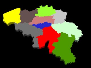 Obraz premium illustration of the belgium provinces map