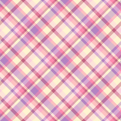 pink rose and yellow seamless plaid pattern