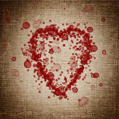 heart made of blood drops
