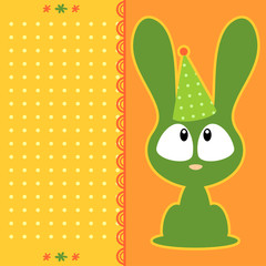 Naklejka premium Cute cartoon bunny greeting card