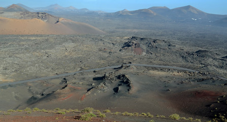 Hill panorama landscape on Lanzarote island