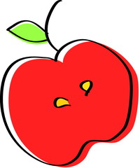 vector illustration an apple isolated on white