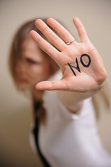 Woman saying NO