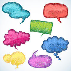 Colorful speech balloons in doodle style