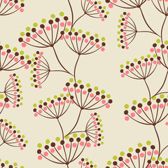 Vector background with hand drawn flowers. (Seamless Pattern)
