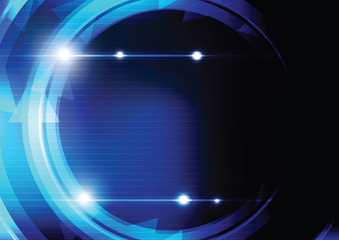 shiny circle frame on abstract technology background