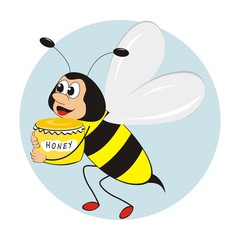 bee and honey, vector icon