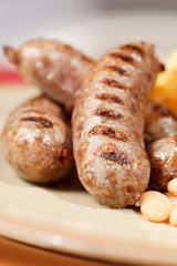 sausages with grilled vegetables