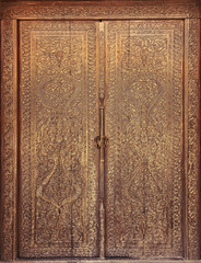 Ancient wooden carved door