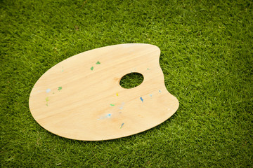 Wooden brown art palette