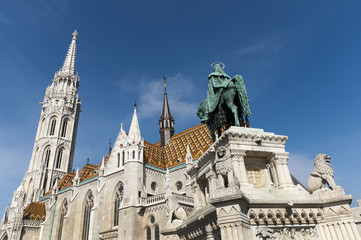 Fototapeta na wymiar Fishermens Bastion and St Matthius Cathedral Budapest Hungary