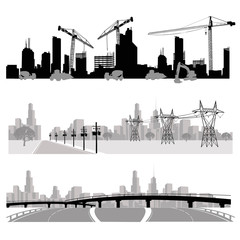 Vector illustration.City skyline.silhouette