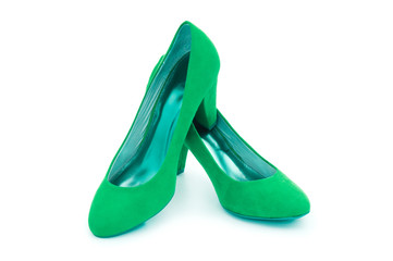 Green Female shoes in fashion concept