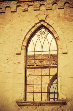 Window in old ruined church