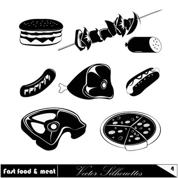 Fast Food Set.Vector Illustration Meat products icon set