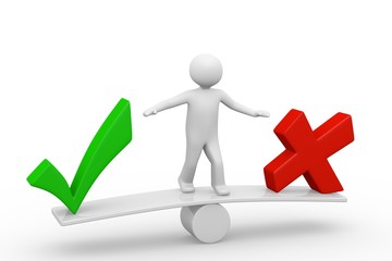 Männchen Vor Und Nachteile Abwiegen Wall Mural | Wallpaper Murals-fotomek