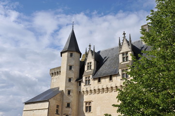 Fototapeta na wymiar Zamek wieża dachu Montsoreau