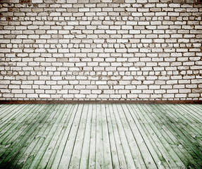 old room with brick wall