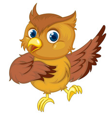Isolated comical owl