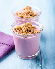Bilberry Yogurt with Granola