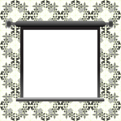 Blank billboard on floral wall for your advertisement