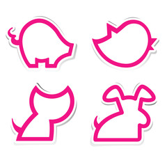 cute animal sticker paper set