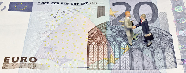 Miniature handshake twenty euros