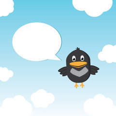 Funny Bird Twitting In The Sky