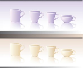 Collection of the cups design template.