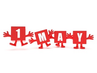 1 MAY DAY happy red cubes