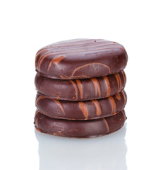 Сhocolate cookies isolated on white