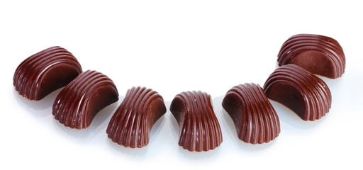Different chocolate candy isolated on white